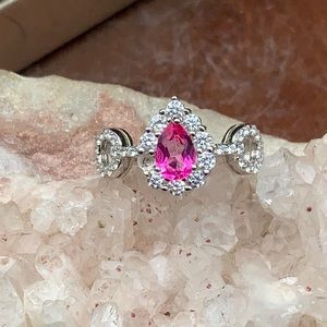 PINK TOPAZ 925 STERLING SILVER RING, SIZE 6